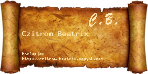 Czitrom Beatrix névjegykártya